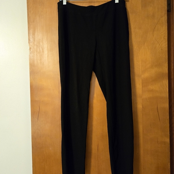 Eileen Fisher Straight Leg Crepe Ankle Black Pants Size M - Picture 1 of 4